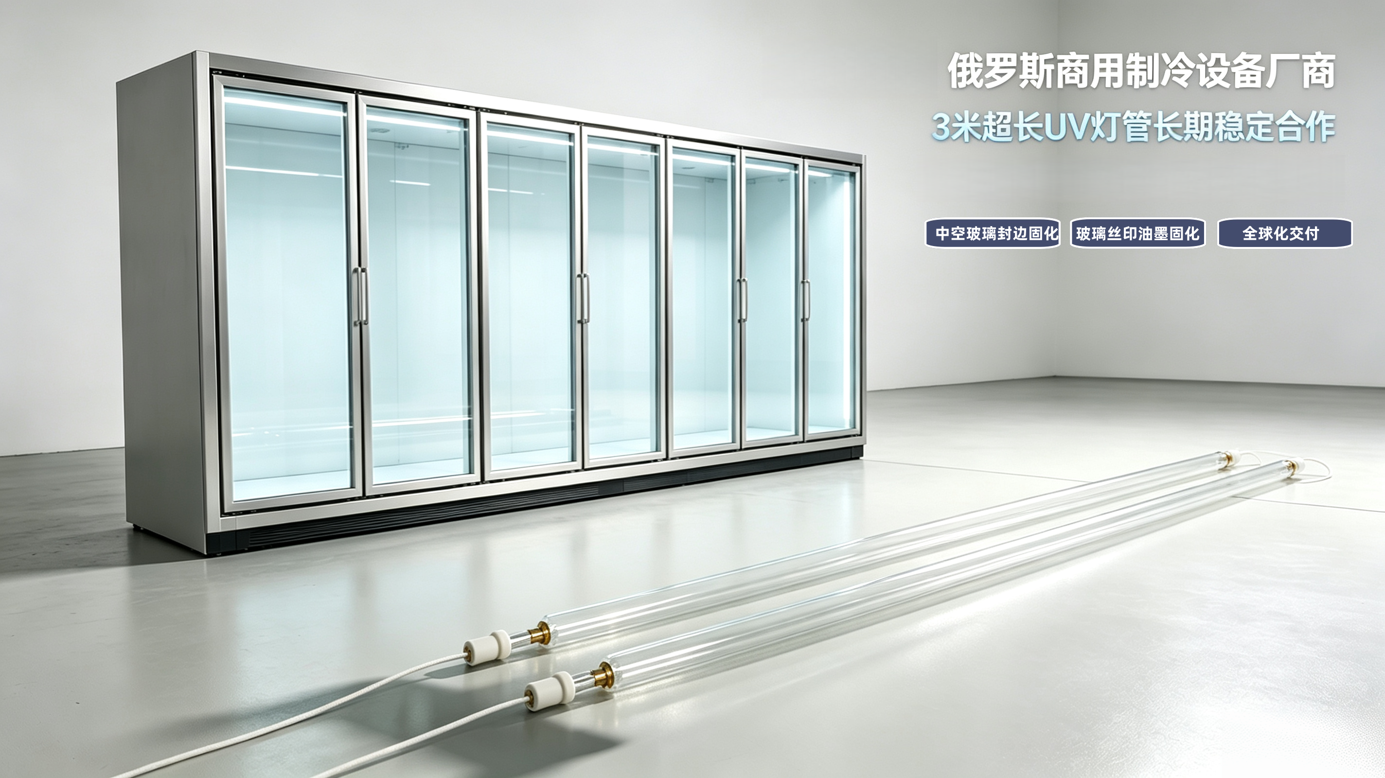 俄罗斯商用制冷设备厂商 3 米超长 UV 灯管长期稳定合作